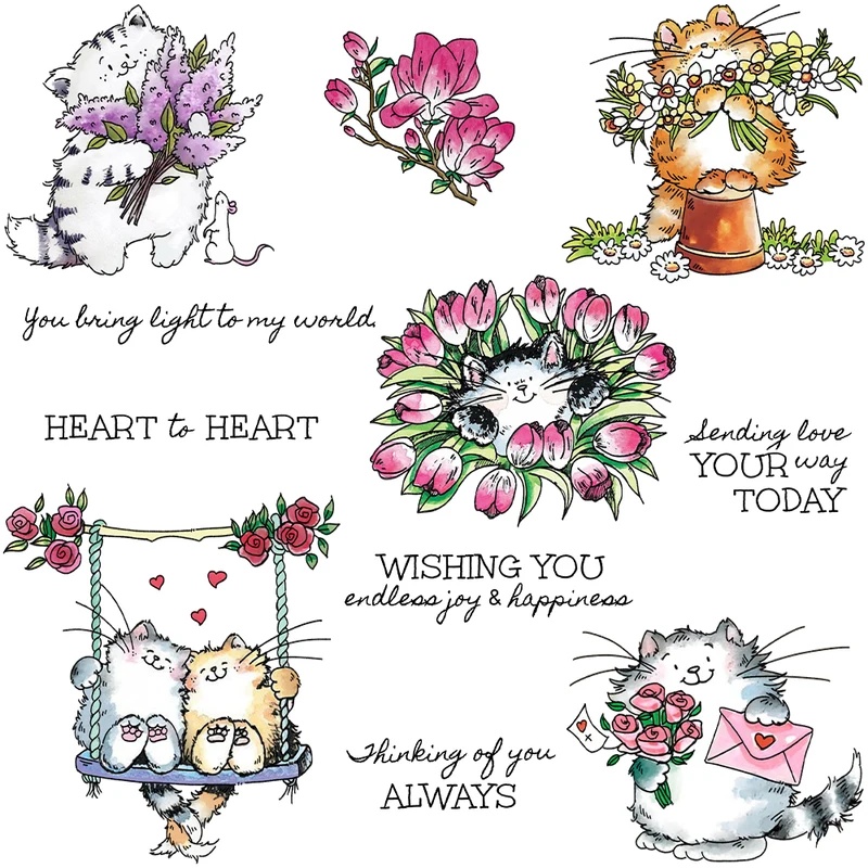 Suncraft Cute Kitty Cats And F - Clear Silicone Stamps For Card Making review and price