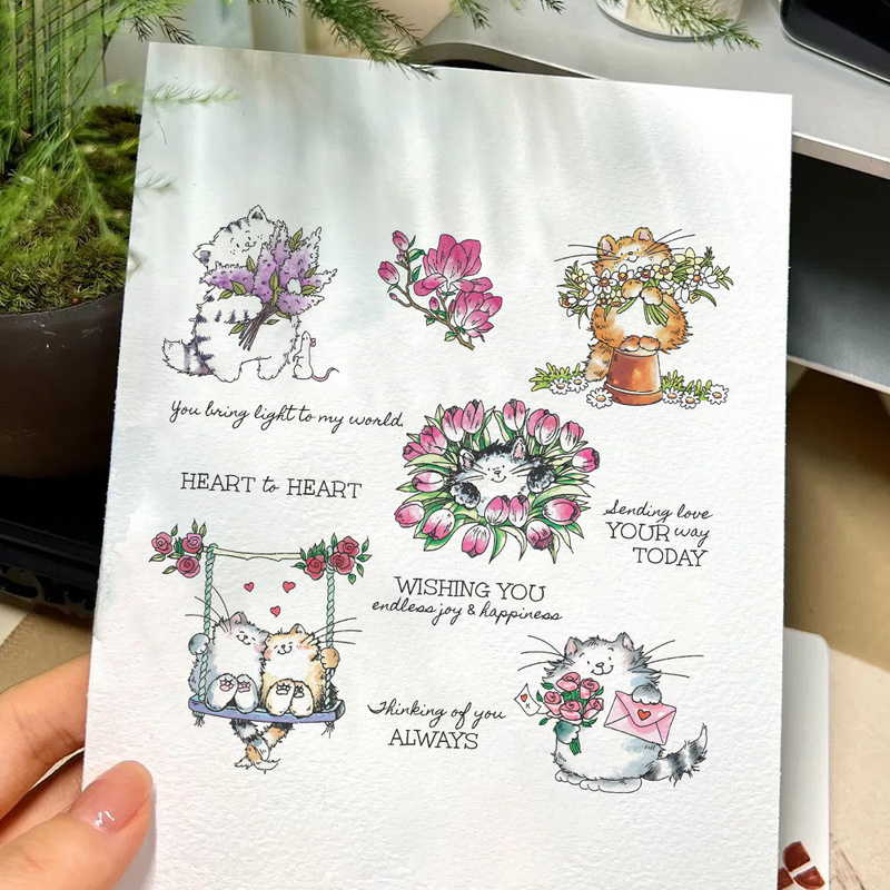 Suncraft Cute Kitty Cats And F - Clear Silicone Stamps For Card Making review and price