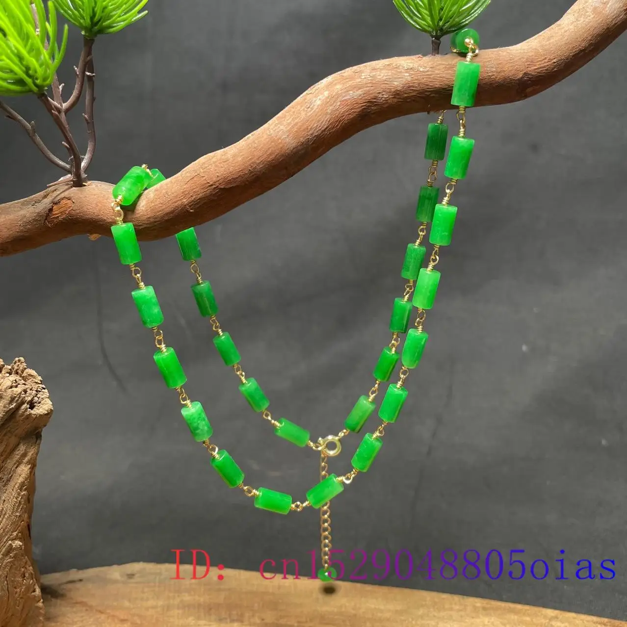 Green Jade Beaded Necklace Vin - Beading review and price