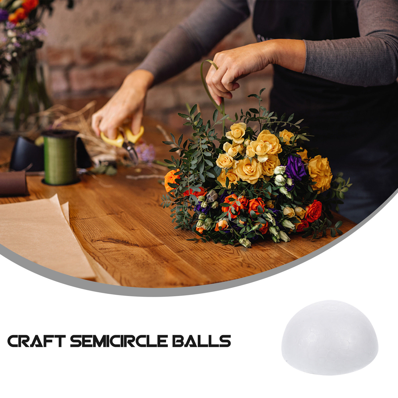 50Pcs White Foam Half Balls 5. - Painting Supplies review and price