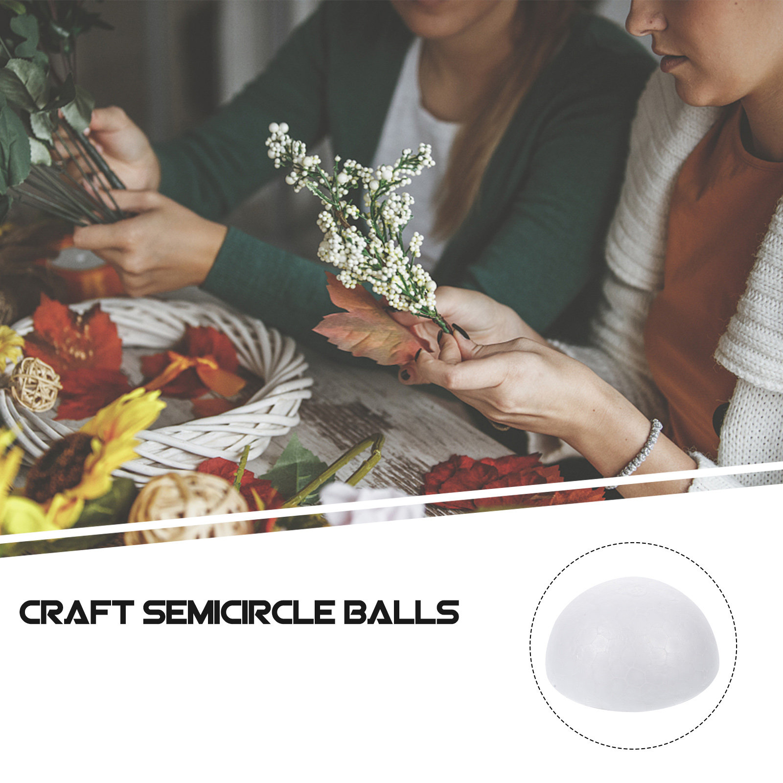 50Pcs White Foam Half Balls 5. - Painting Supplies review and price