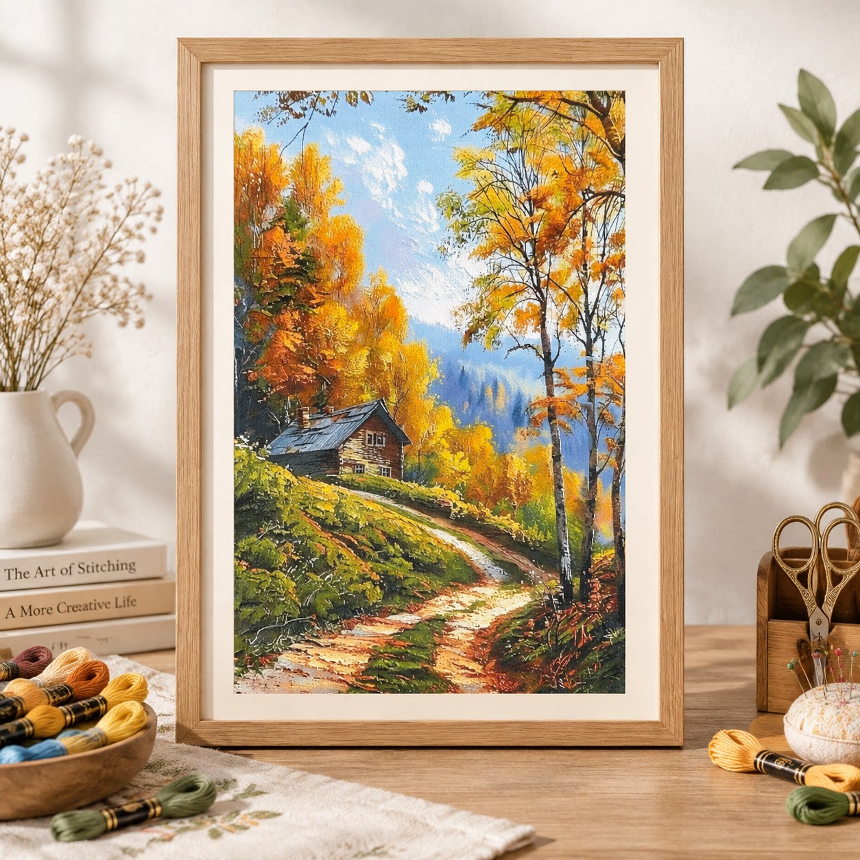 [ZZ9250-Autumn Forest Cabin] D - Cross Stitch Stamped Kits Beginners review and price