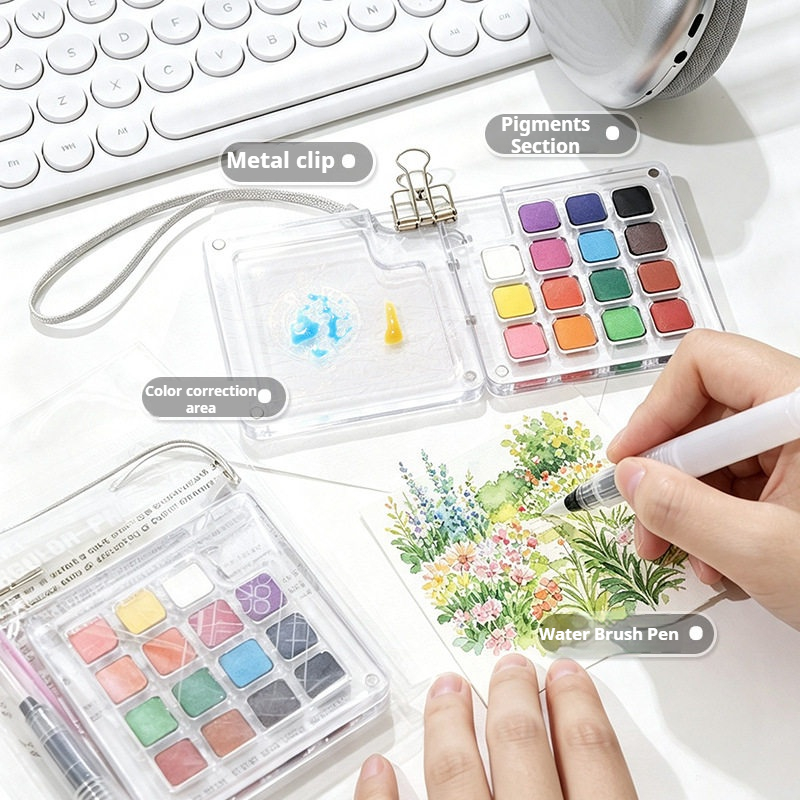 15 Colors Portable Travel Soli - Watercolor Paint Set Solid Pigment review and price