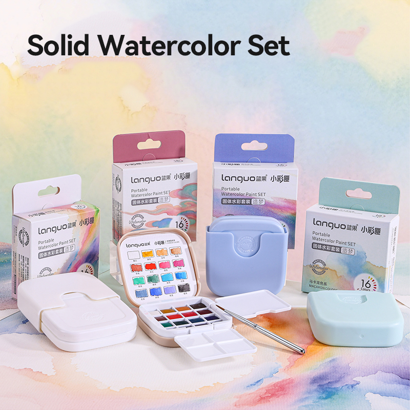 16 Colors Languo Solid Waterco - Watercolor Paint Set Solid Pigment review and price